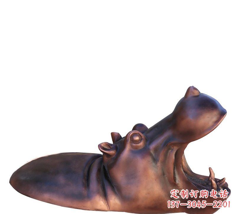 大连铜雕张嘴河马