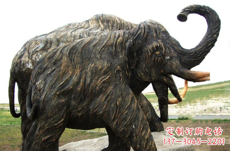 大连铜雕长毛象动物雕塑