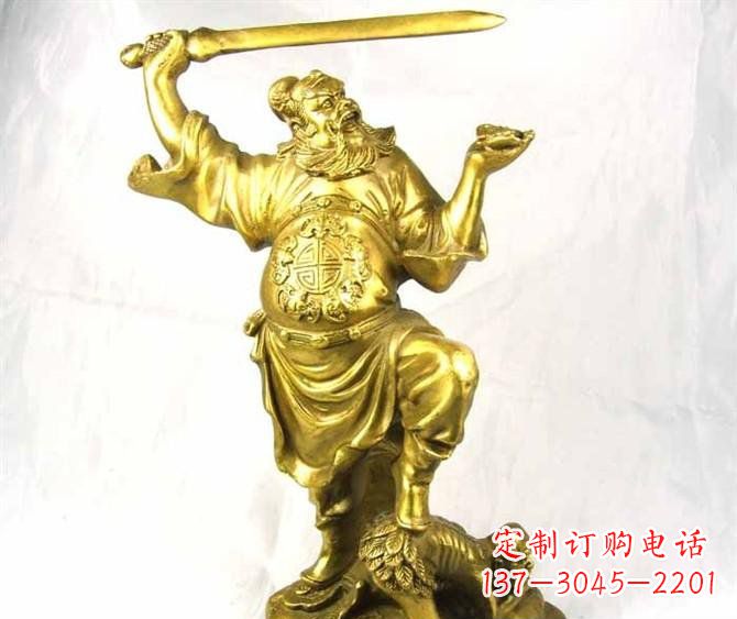 大连铜雕赵公明古代人物雕塑