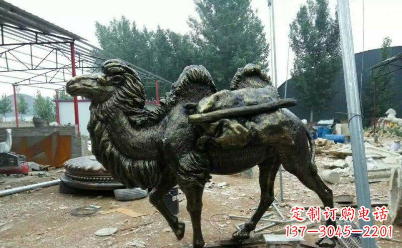 大连驮着东西的骆驼铜雕