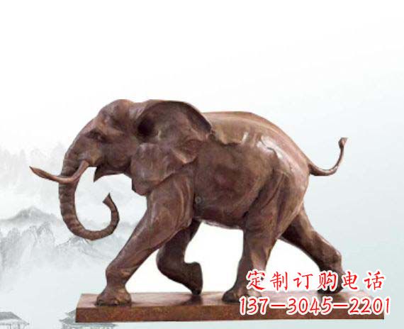 大连晚霞红大象公园动物石雕