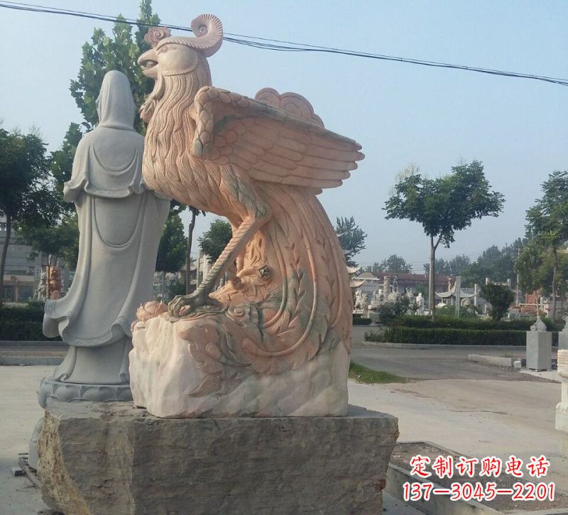 大连晚霞红凤凰石雕