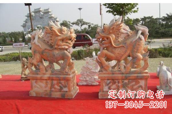 大连晚霞红葫芦麒麟雕塑