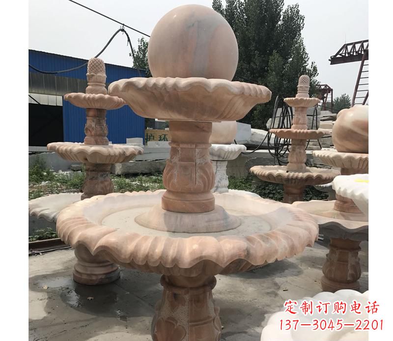 大连晚霞红景观风水球雕塑