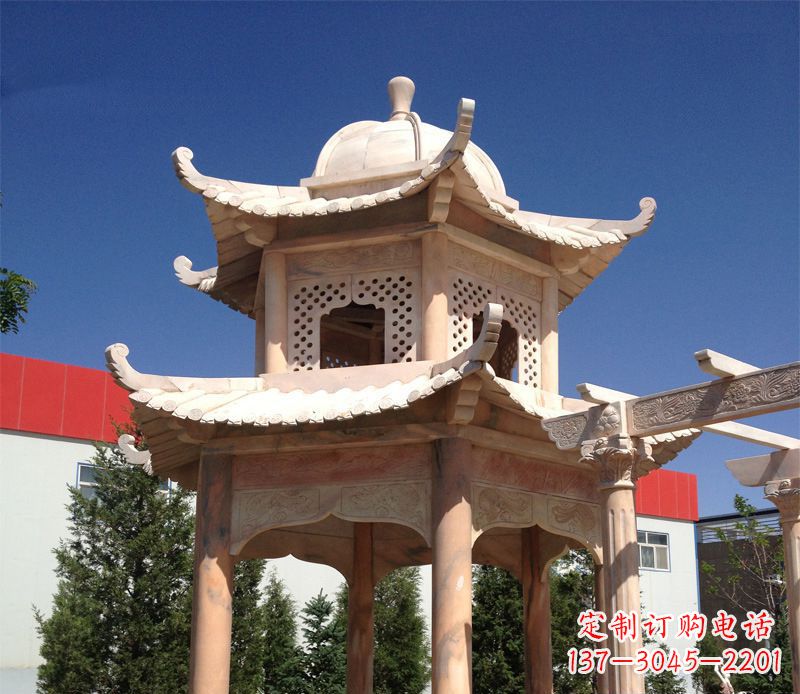大连晚霞红景观凉亭雕塑