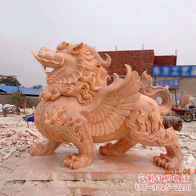 大连晚霞红貔貅雕塑