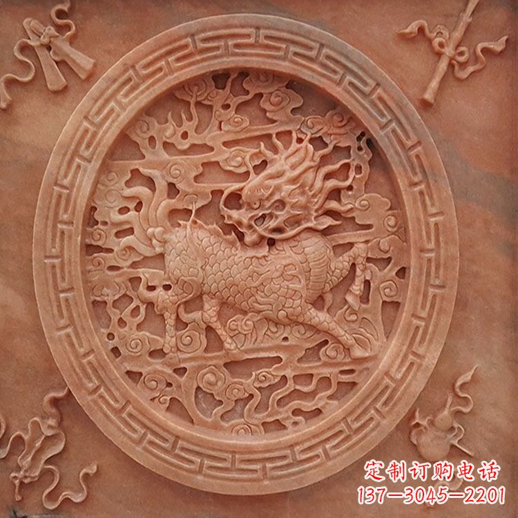 大连晚霞红麒麟建筑装饰壁画