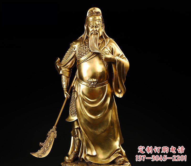 大连武圣握刀关公铜雕