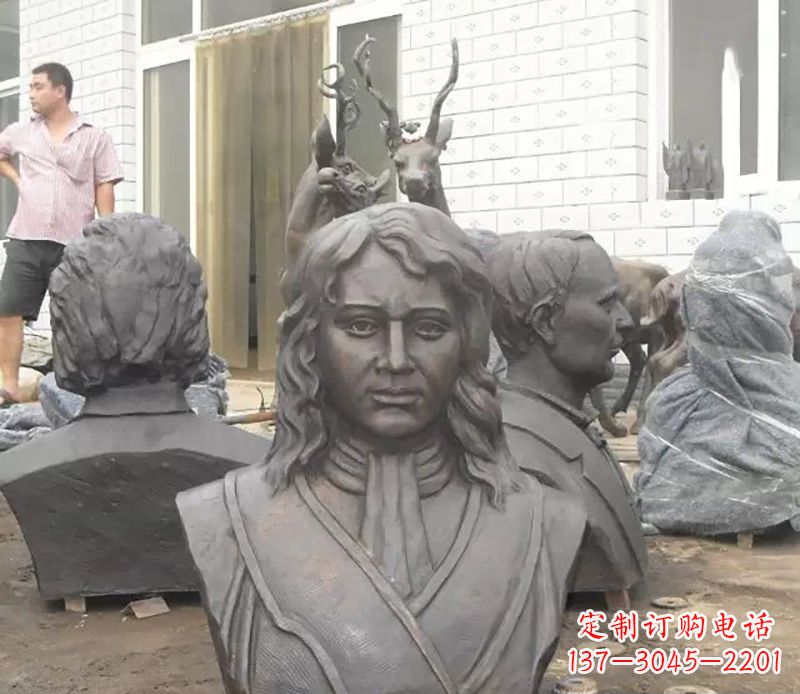 大连西方名人胸雕铜雕