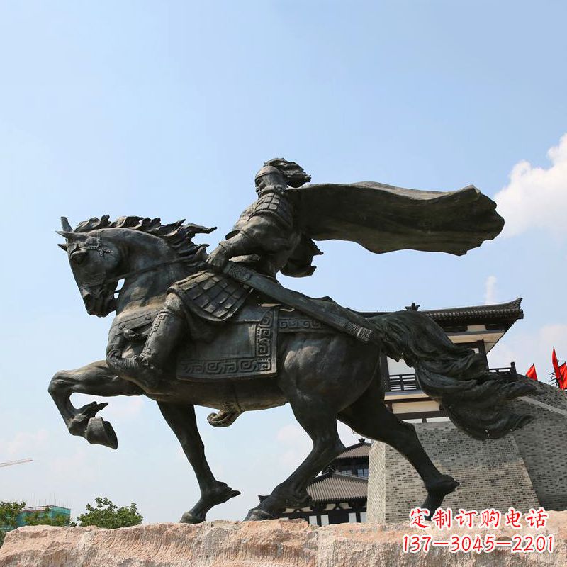 大连项羽骑马铜雕景观雕塑-景区景点历史名人西楚霸王雕像