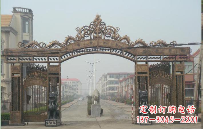 大连小区不锈钢门口牌坊雕塑