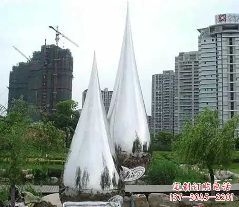 大连小区不锈钢水滴雕塑