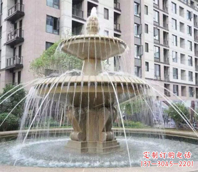 大连小区大型喷泉景观石雕