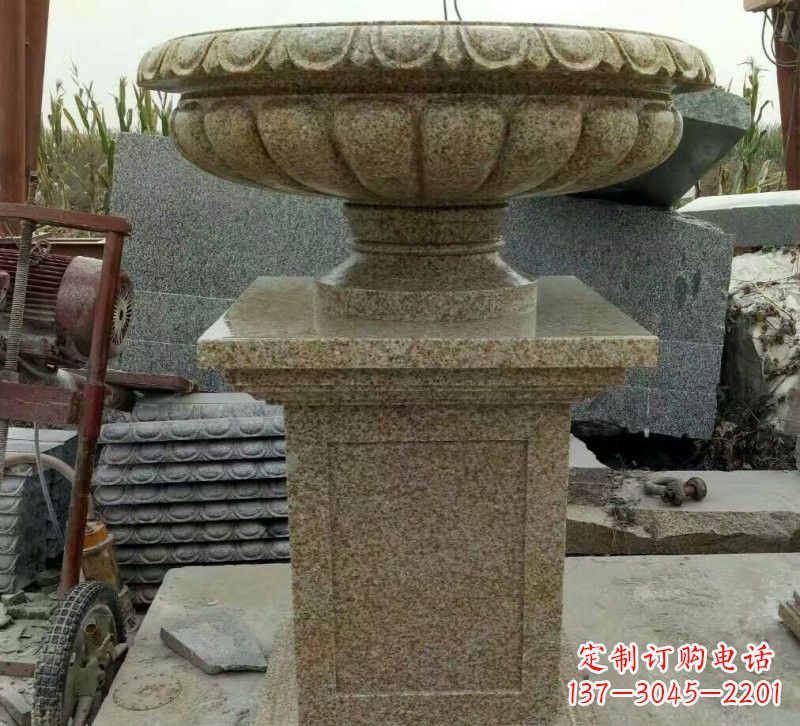 大连小区花岗岩花盆雕塑