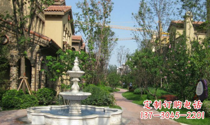 大连小区景观大理石喷泉石雕 (5)