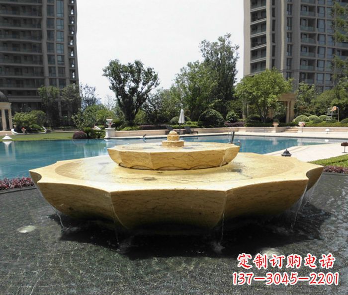 大连小区景观大理石喷泉石雕 (6)