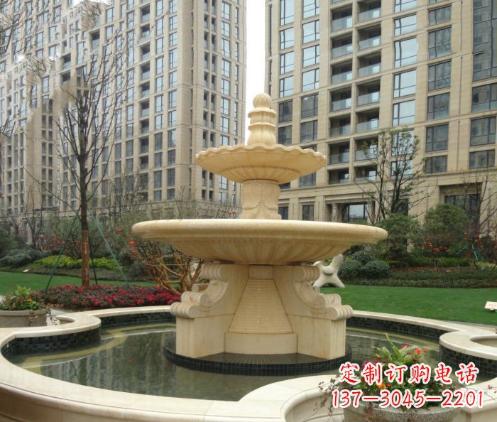 大连小区景观大理石喷泉石雕 (8)