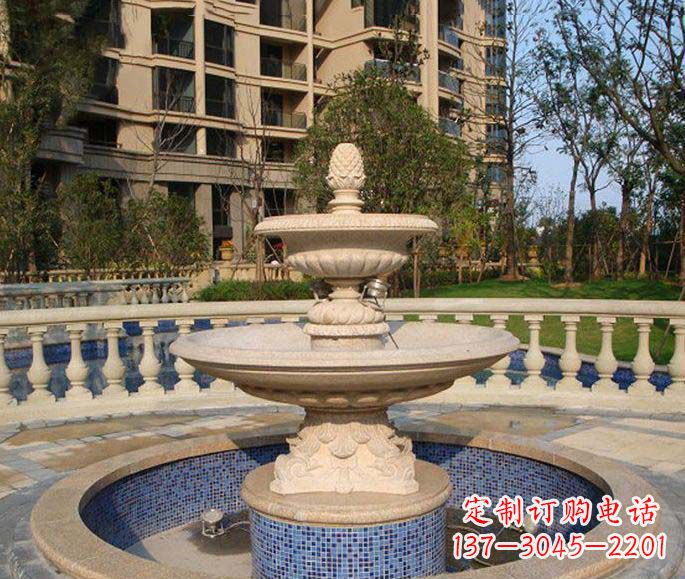 大连小区景观多层喷泉石雕