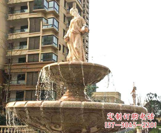 大连小区景观西方女人喷泉石雕