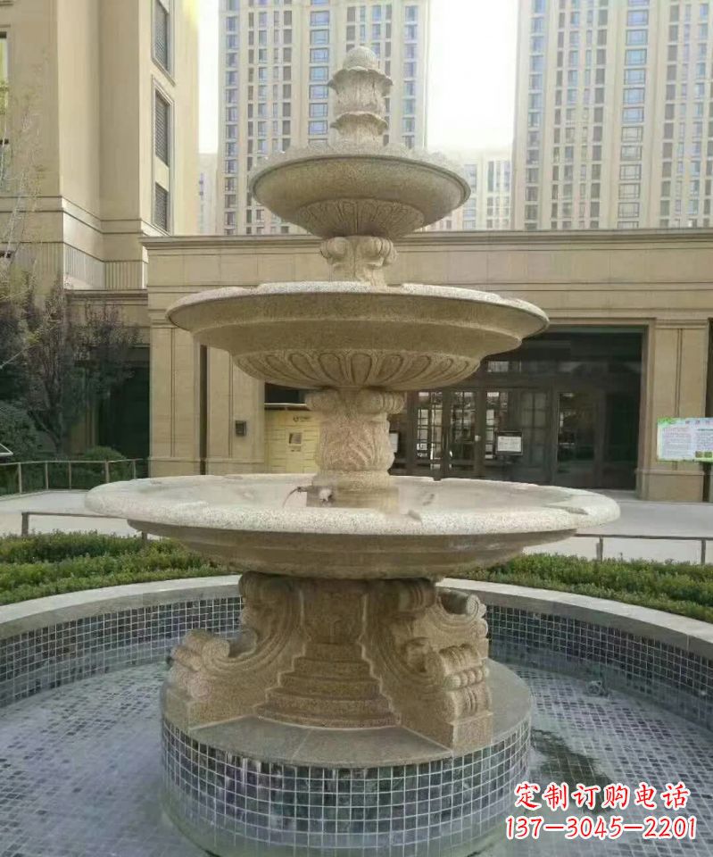 大连小区喷泉石雕 (2)