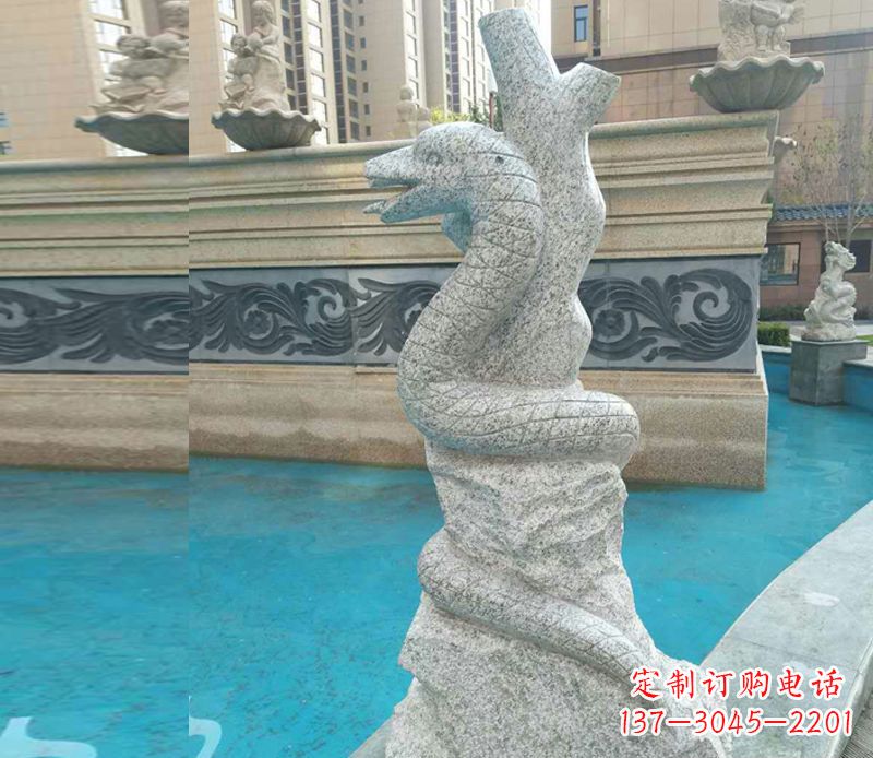 大连小区十二生肖雕塑动物石雕