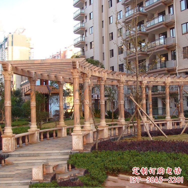 大连小区石雕花架长廊