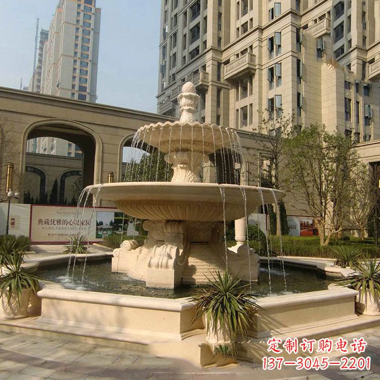 大连小区庭院石雕欧式喷泉