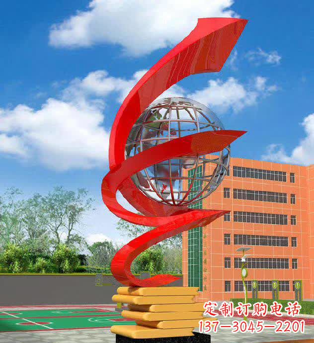 大连校园不锈钢书籍标志雕塑