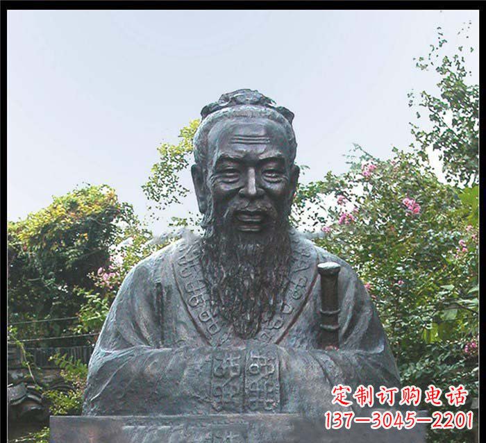 大连校园大型孔子头像铜雕