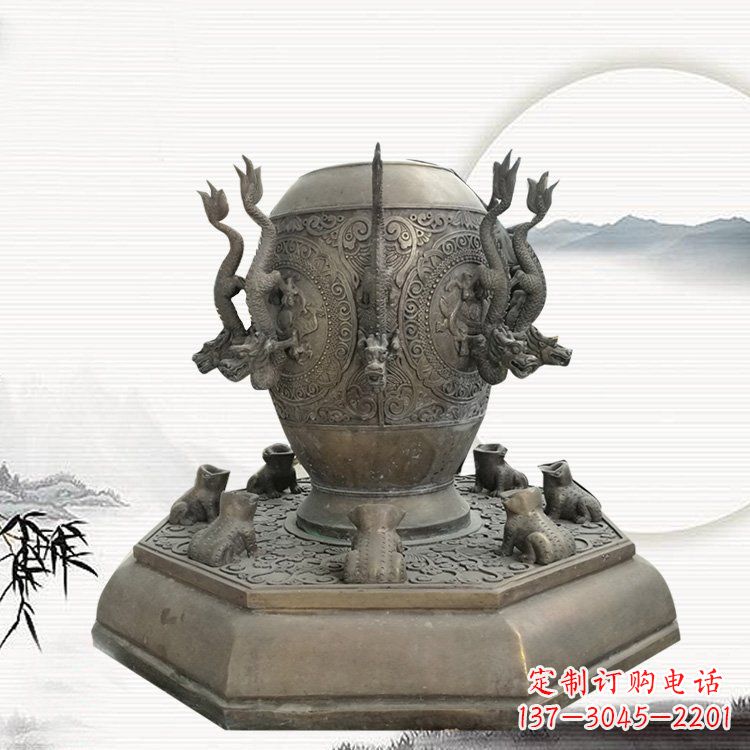 大连校园地动仪铜雕