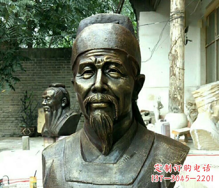 大连校园杜甫胸像铜雕