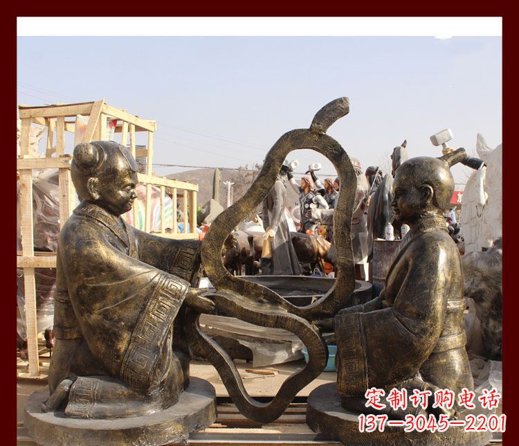 大连校园孔融让梨铜雕
