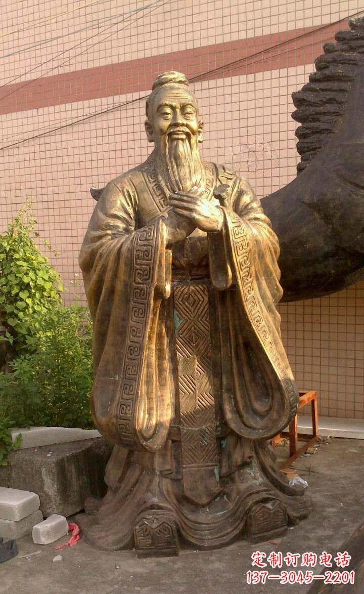 大连校园孔子像人物铜雕