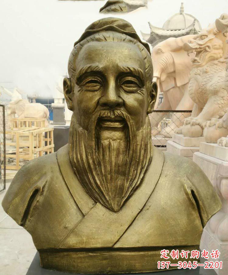 大连校园孔子胸像铜雕