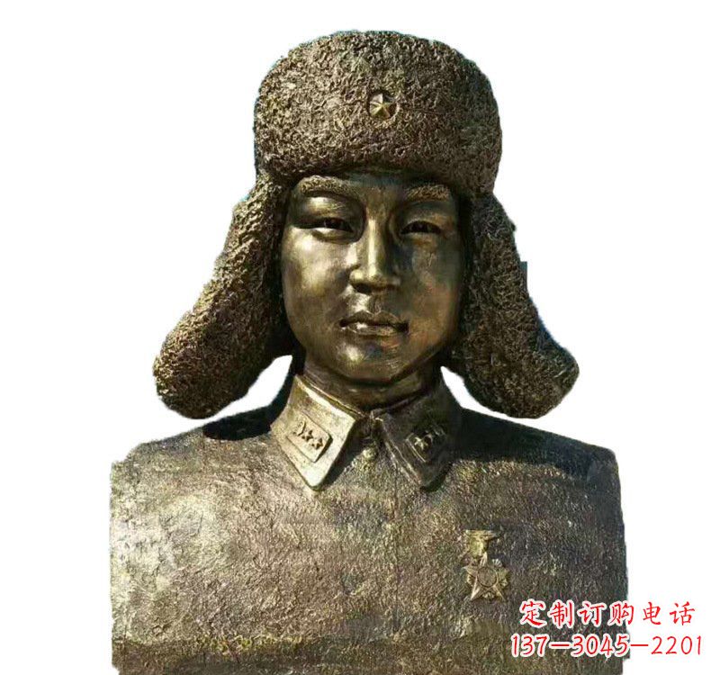 大连校园雷锋头像铜雕