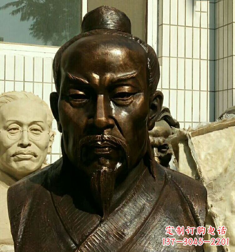 大连校园孟子胸像铜雕