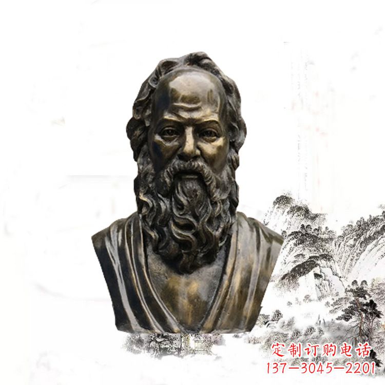 大连校园名人苏格拉底头像雕塑