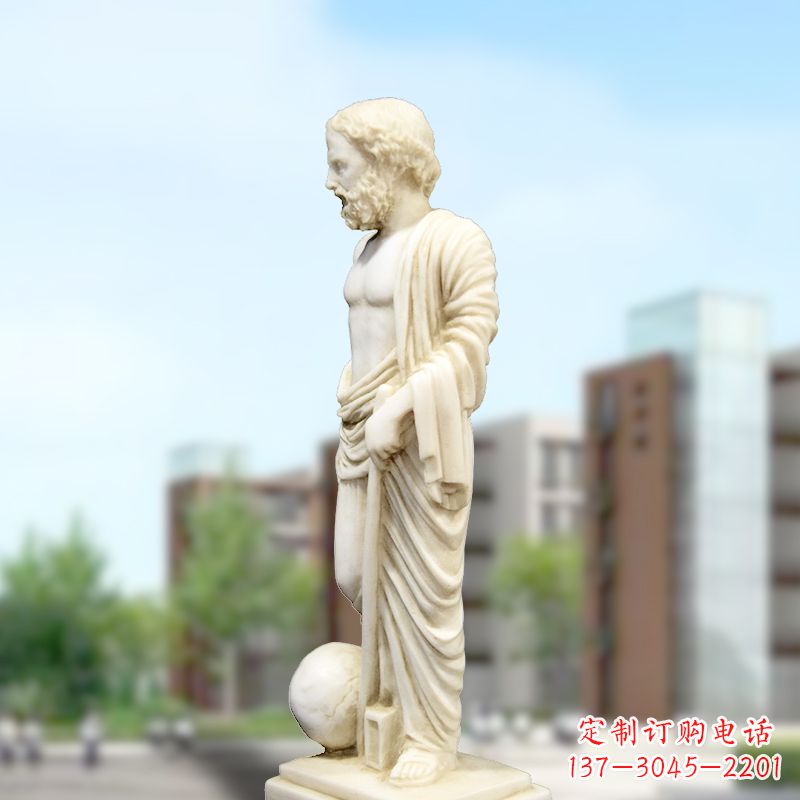 大连校园名人著名物理学家阿基米德石雕塑像