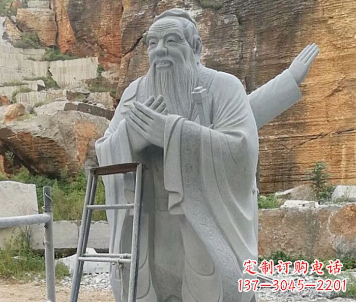 大连校园人物大理石孔子石雕