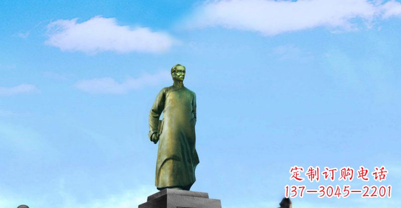 大连校园朱自清近代名人铜雕