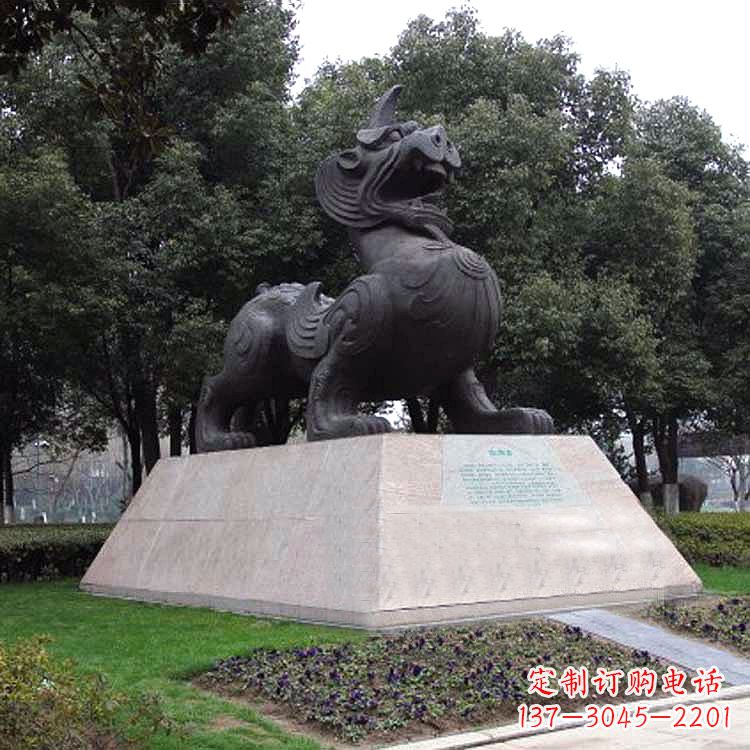 大连獬豸神兽雕塑-公园上古神兽景观雕塑