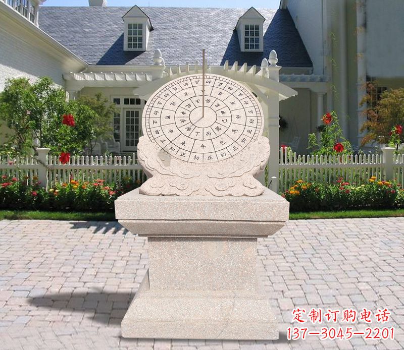 大连学校大理石日晷石雕 (2)