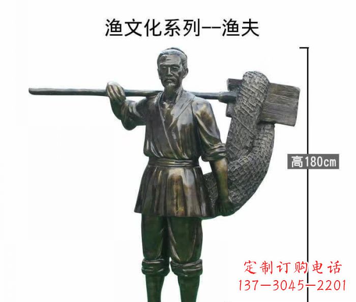 大连渔夫人物铜雕