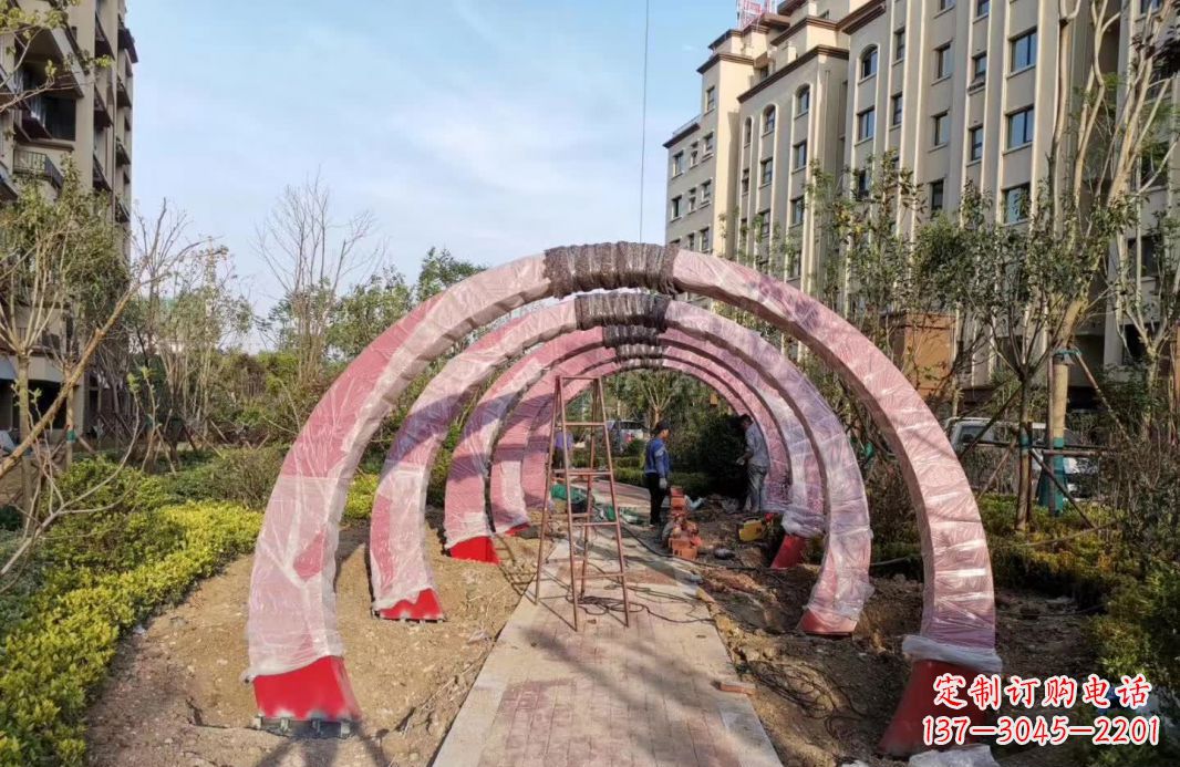 大连园林不锈钢拱门景观雕塑