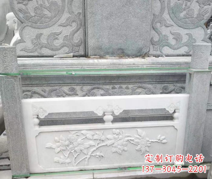 大连园林汉白玉石浮雕栏板 (3)