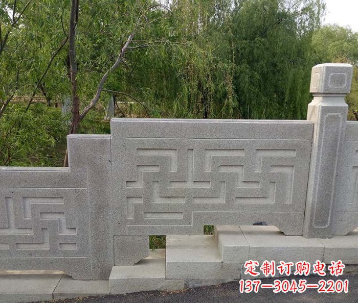 大连园林景观大理石桥栏板石雕 (7)