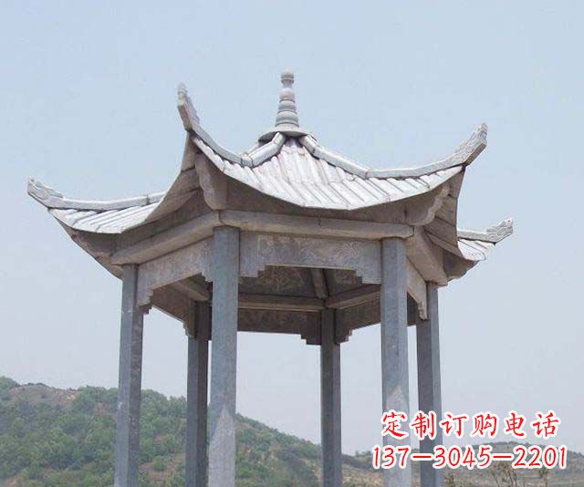 大连园林景观单层石雕凉亭 (2)