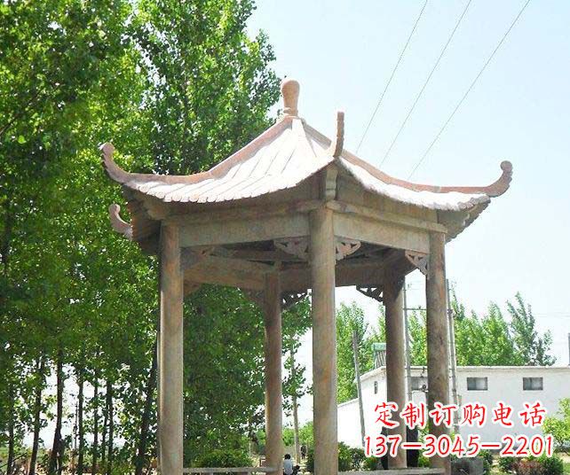 大连园林景观单层石雕凉亭