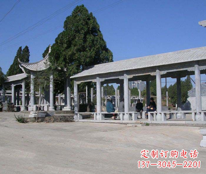 大连园林景观仿古石雕长廊凉亭 (2)