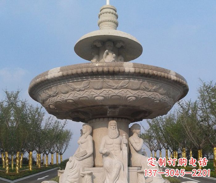 大连园林景观西方人物喷泉石雕 (2)
